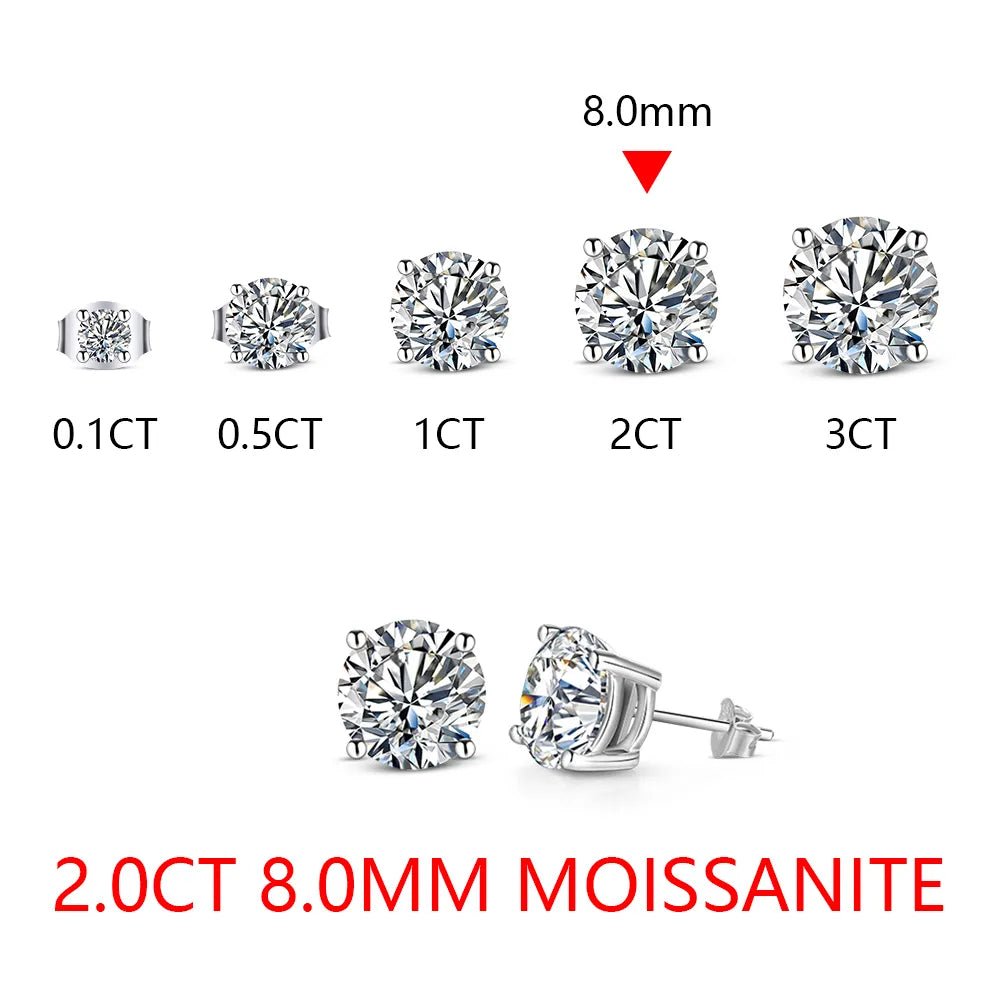 Elegant Radiance: Lab Grown Diamond Dazzle Moissanite Stud Earrings - Rustic Design CO