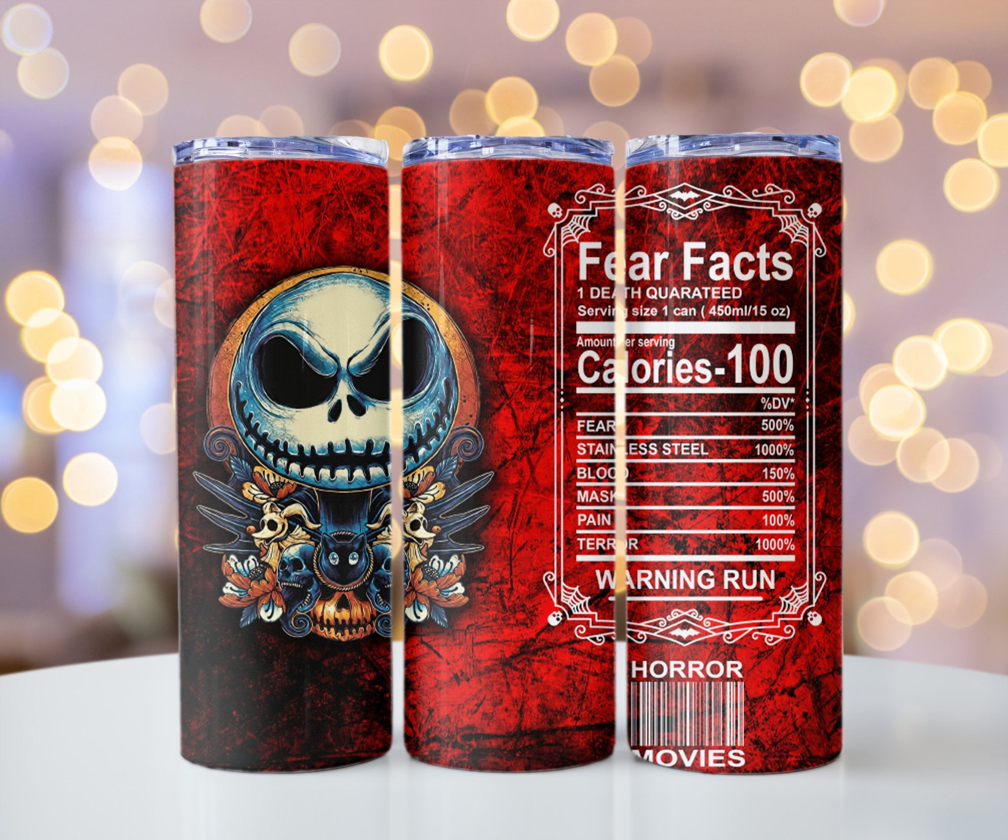 Nightmare Before Christmas Fear Facts Tumbler - Rustic Design CO